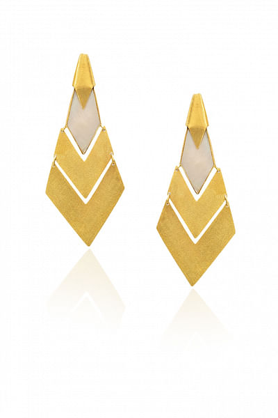 Gold chevron earrings