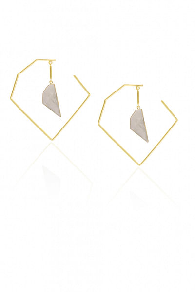 Gold and white mother of pearl earrings