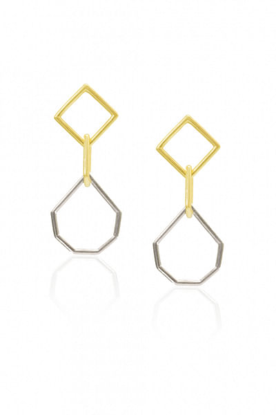Gold & silver drop earrings
