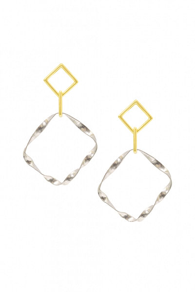 Gold & silver layered earrings