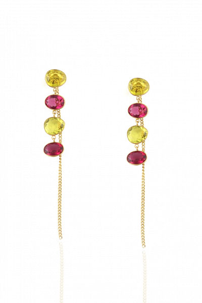 Earrings with semi-precious stones