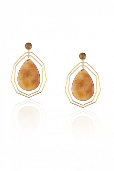 Earrings with semi-precious stones