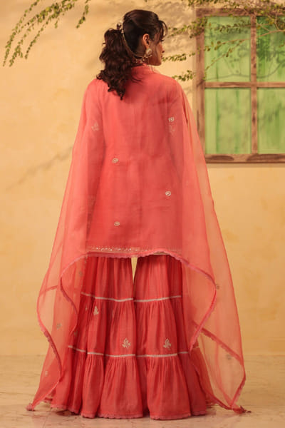 Niti Bothra Pink resham embroidered sharara set NITIMAY26D145138
