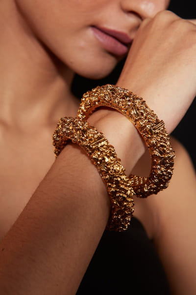 Gold plated temple bangles
