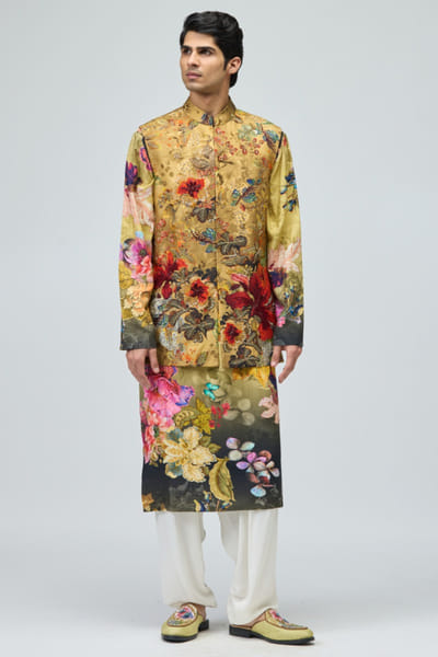 Multicolour floral printed bandi set