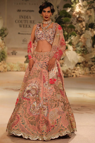 Petal pink sequin embroidered lehenga set