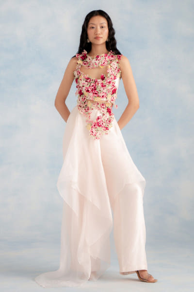 Richa Khemka Ice pink embroidered co-ord set RICHJUL26D149125