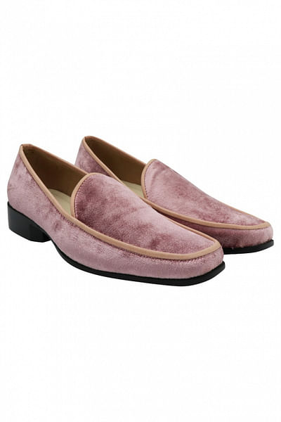 Pink velvet laofers