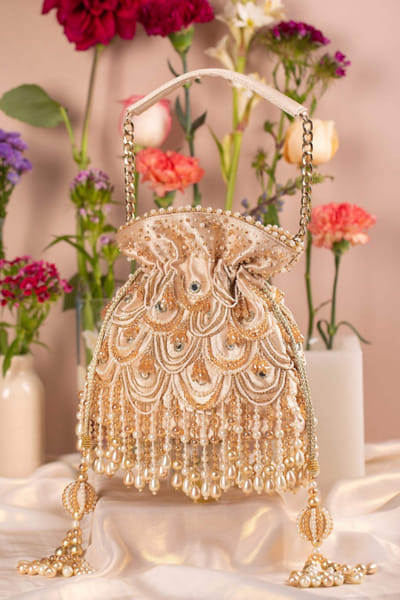 Gold embellished potli bag