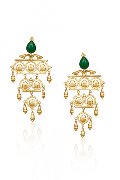 Gold & emerald earrings