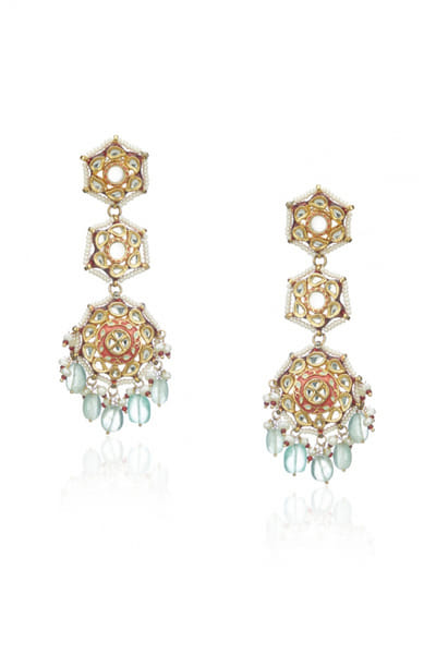 Kundan chandelier earrings