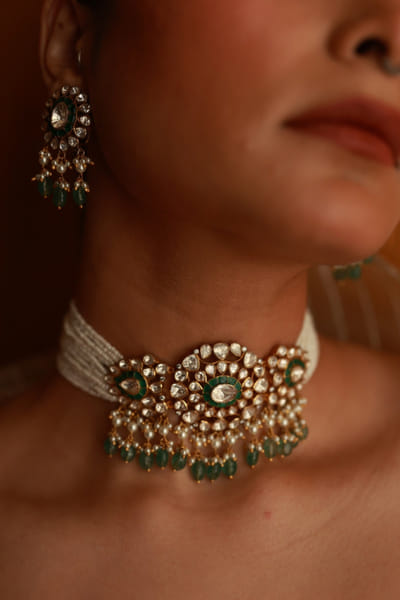 Varq Jewels Green kundan choker set VARQJUL26D148502