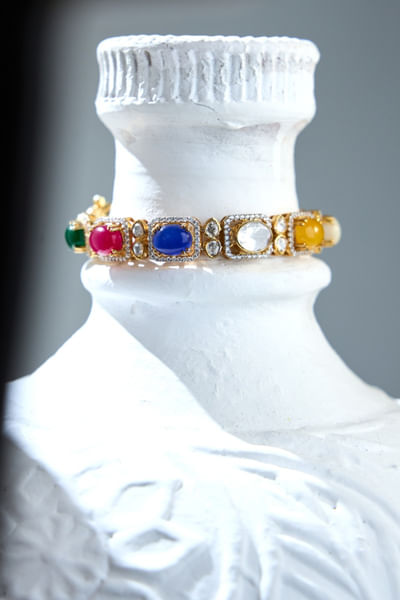 Multicoloured gemstone bracelet
