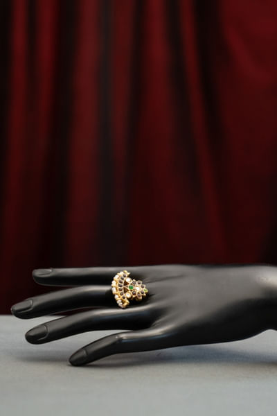 Multicolour stone embellished ring
