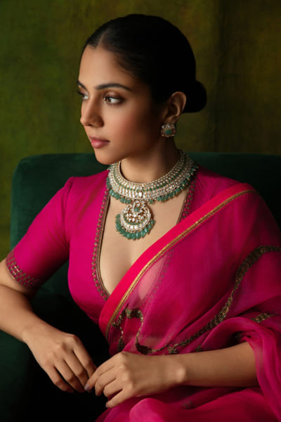 White moissanite beaded necklace