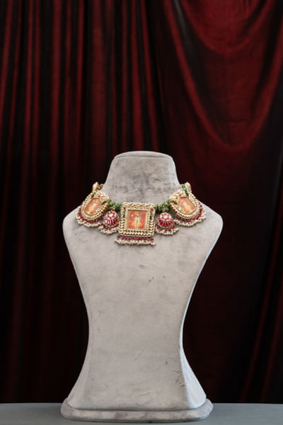 Multicolour moissanite necklace