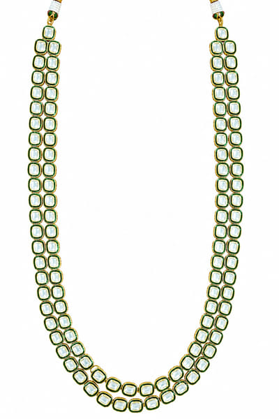 VIVINIA by Vidhi Mehra Mint kundan double-line long necklace VIVIJUN26D146934