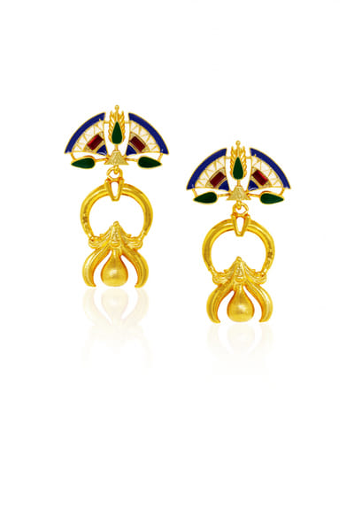 Blue enamel earrings