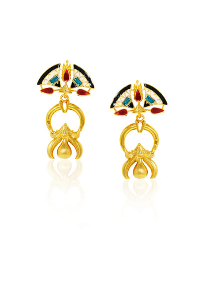 Multicoloured enamel earrings