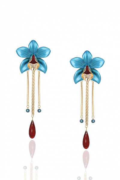 Turquoise metallic earrings