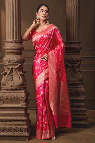 Vishwa by Pinki Sinha Pink banarasi silk sari VISNOV25D138969