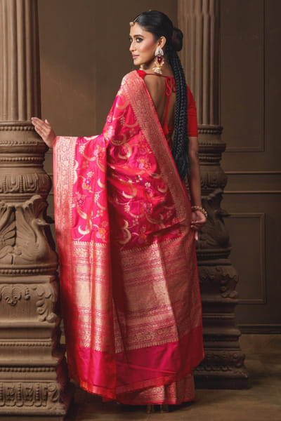 Vishwa by Pinki Sinha Pink banarasi silk sari VISNOV25D138969