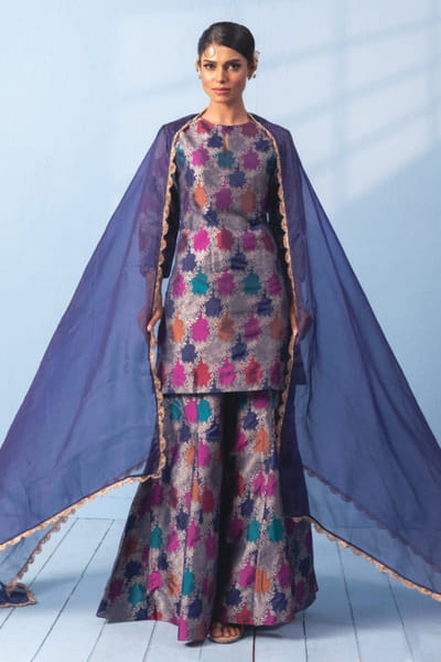 Vishwa by Pinki Sinha Multicolour banarasi sharara set VISNOV25D137980