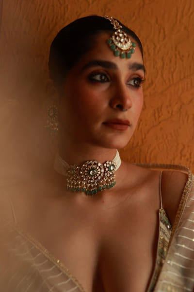 Varq Jewels Green kundan maang tikka VARQJUL26D148510