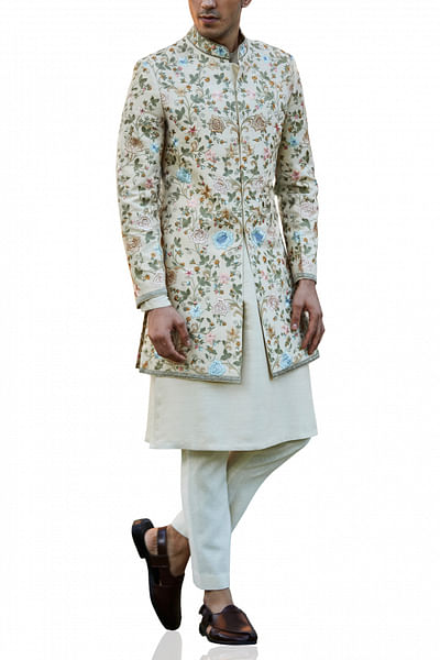 Floral sherwani suit