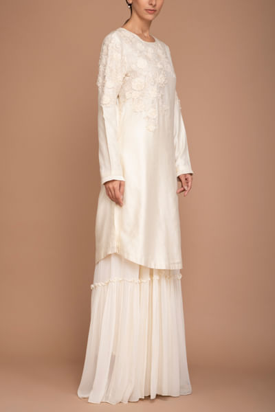 Ivory kurta & garara set