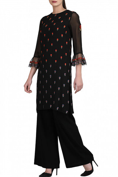 Black tunic and trousers set