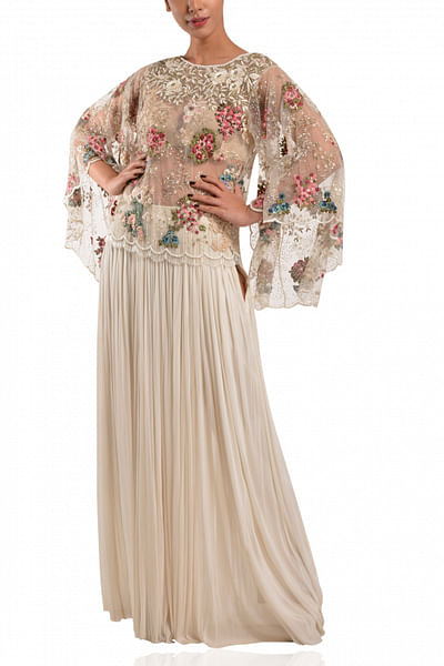 Embroidered top with farshi pants