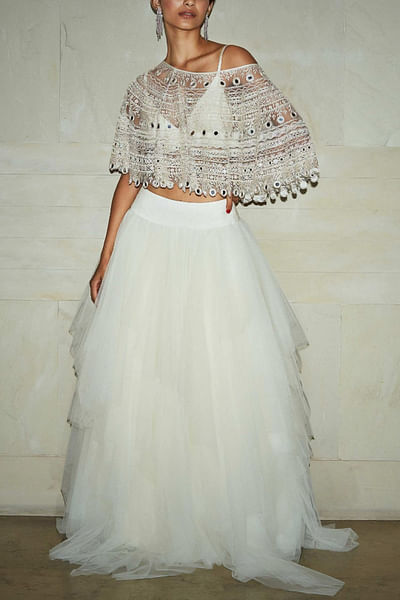 Ivory tulle skirt set