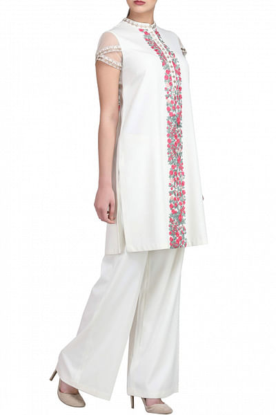 Ivory tunic and trousers set
