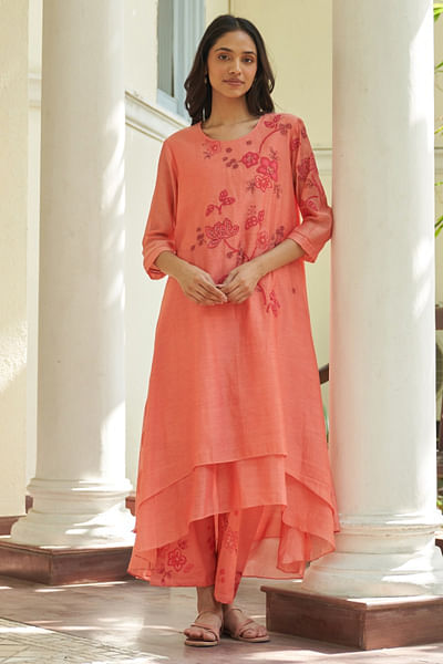 Hibiscus floral embroidered co-ord set