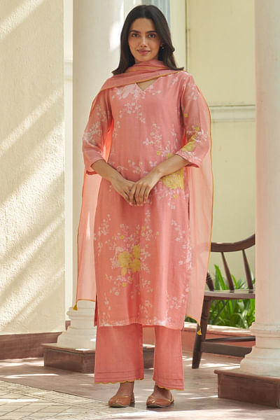 Peony floral printed kurta set