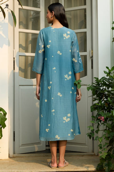 Vaayu Ocean blue applique dress VAAYAPR26D143022