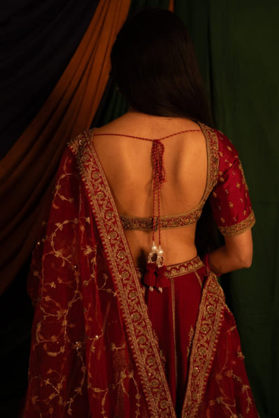 Nitika Bali Red zardozi hand embroidered lehenga set NITIJUL26D149258
