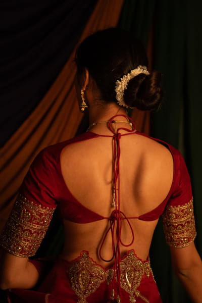Nitika Bali Red zardozi hand embroidered sari set NITIJUL26D149260