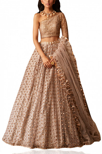Ash grey lehenga set