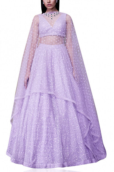 Lilac embellished lehenga