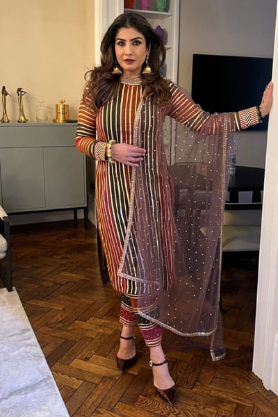 Multicolour gota detailed kurta set