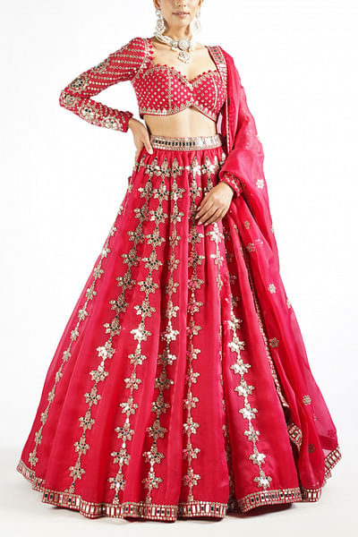 Red bridal lehenga set