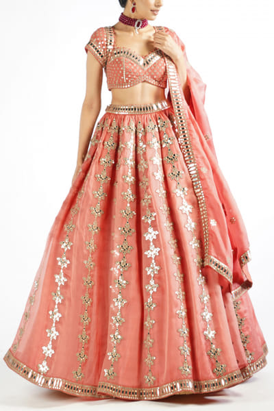 Vvani by Vani Vats Rose pink embellished lehenga set VVAJHALAK2219
