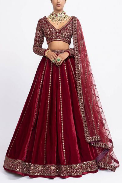 Maroon lehenga set
