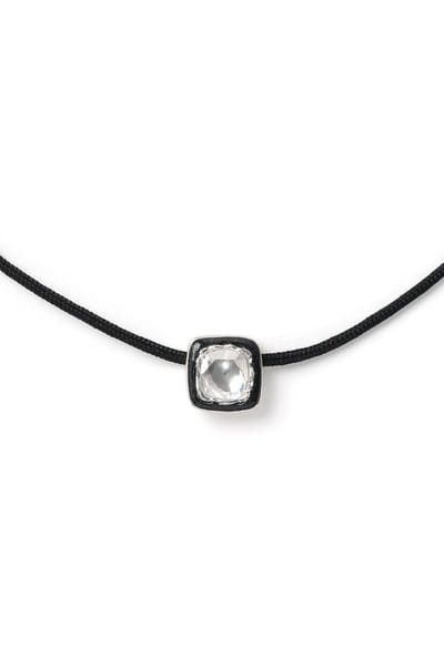 Vixii Black and silver polki diamond necklace VIXIAUG26D153494