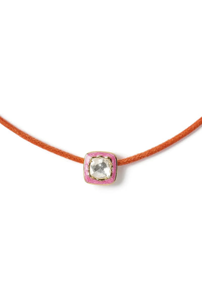 Vixii Orange and pink polki diamond necklace VIXIAUG26D153485