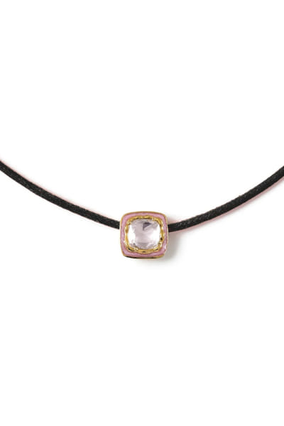Vixii Black and pink diamond polki necklace VIXIAUG26D153493