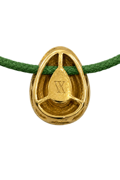 Vixii Emerald green and gold polki diamond necklace VIXIAUG26D153490