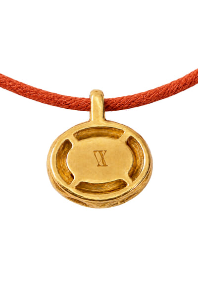 Vixii Orange and red diamond polki necklace VIXIAUG26D153487